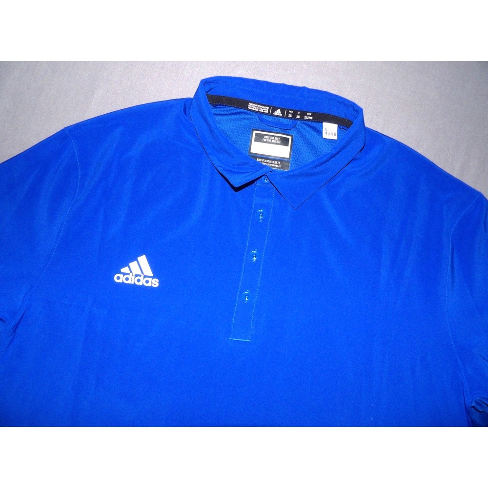 ADIDAS Short Sleeved Blue Stretch Performance Polo Golf Shirt Men's XXL